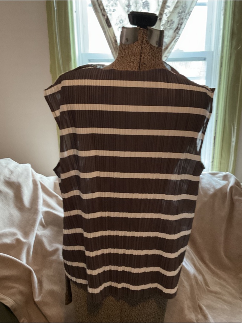 Sanctuary Brown and White Striped Sleeveless Top